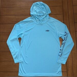 AFTCO Hoodie Youth Boys XL Blue Lightweight Fishing Stretch Boating Outdoor